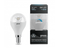 Лампа Gauss LED 6W E14 4100K  105201206-D диммируемая распродажа