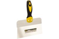 Шпатель фасад. нерж. профи, прорез. ручка с метал. бойком 200 мм / 06442