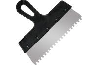 Шпатель фасадный "Мастер" зуб 6*6, нерж. сталь 0,4мм, 250 мм / 12-7-250