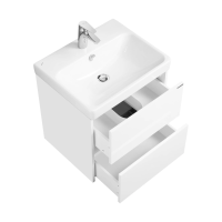 СКАНДИ 55 (1A251701SD010 тумба Белый мат/Бел глян+рак1WH501620 "Адриана-55)