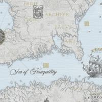 8838-24SL Обои Solo Geo карты голубые к SL8839-14 SL8839-16/Компактный винил на флиз.1,06*10,05