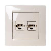 Симон 1590590-031 Розетка телеф/комп RJ-11и RJ-45 Сл.кость