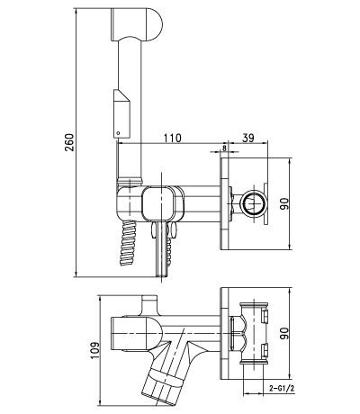 лСмесит Соло 7165С  с гиг душем встраиваемый 