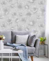 105003Е Обои Solo Fluid Цветы серые на сером фоне Компактный винил на флизелине 1,06*10