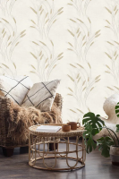 285032 Обои Accento Reeds Камыши золотистые на св. беж. фоне к 285042 Комп.винил на флиз1,06*10,05