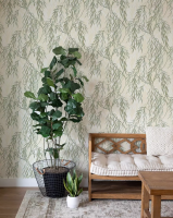 201707E Обои Solo Willow Ива зелен.на св.беж.фоне Комп.винил на флиз 1,06*10мРАСПРОДАЖА
