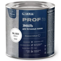 Лакра Эмаль для бетонных полов быстросохнущая PROF IT База А, RAL 9003 1,7 кг / 8311350