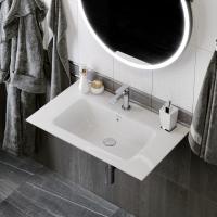 Раковина PIANO подвесная/мебельная 75, белая глянцевая PI.wb.75