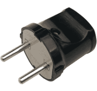 Вилка прямая 10А черная 4242 IN HOME