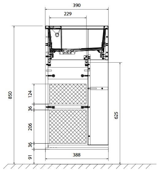 ЛАУРА 40П 1д (тумба с раковиной) белый глянец
