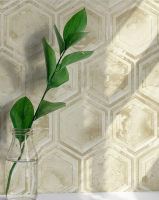 1409ER Обои Wiganford Lunman мотив гексагоны бежевые Компактный винил на флизелине 1,06*10,05