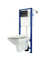 Система инст ДЕЛФИ  VECTOR+унитSTWORKI безоб+Кнопка PILOT GLASS BLACK ЧЕРНОЕ СТЕКЛО