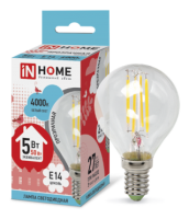 АСД Лампа светодиод. LED-ШАР-deko 5Вт 230B E14 4000K прозр (7694)