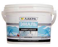 Эмаль акрил. белая п/глянц 0,9кг универсал Лакра
