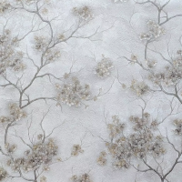 71315ER Обои Wiganford Fusion сакура беж. на сером фоне к ER2106, ER2101 Комп. винил на флиз.1,06*10