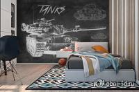 PD-012 Фотообои 3D ТАНК МЕЛОМ песок 200*270