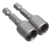 Головка торцевая магнитная 10 х 45 мм, хвостовик 1/4" Е, CrV, 2 шт / 33-3-838