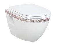 Унитаз подвес CREAVIT DEKOR VERSACI ЗОЛОТО+сид/микролифт TP325.001W+KC3131 ЛУЧШАЯ ЦЕНА