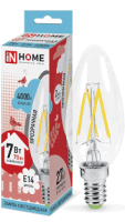 Лампа светодиод.IN HOME LED-свеча-deko 7Вт 230B E14 4000K  630лм (7618)