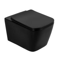 Унитаз подвес BELBAGNO ARDENTE BB3202CHR-MB+сиденьеBB3202SC-MB черный матовый 