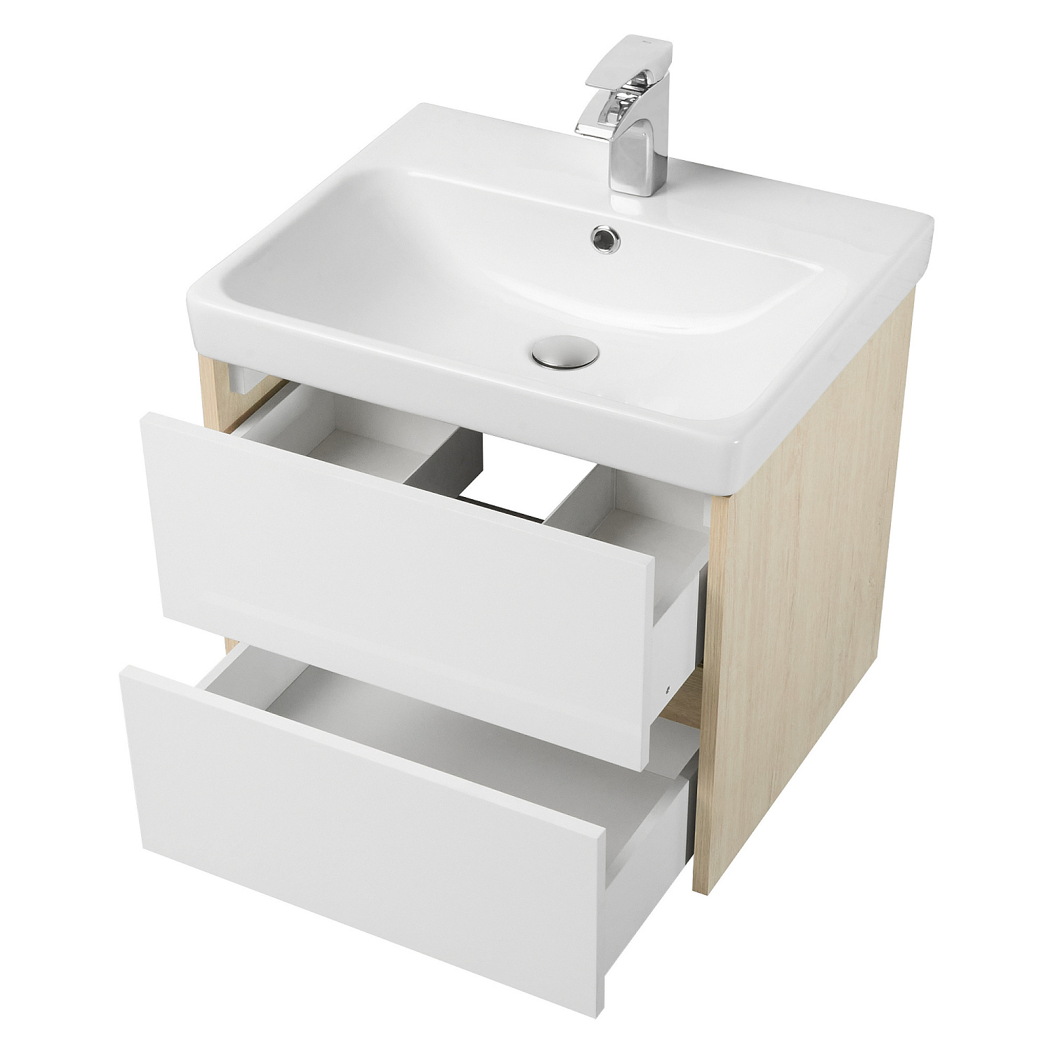 СКАНДИ 70 (тумба1A251801SDB20 Белый / Дуб Верона+1WH501628 раковина Адриана70)