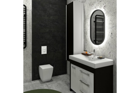 Зеркало Прайм черный (Prime Black) 450*800 в мдф раме