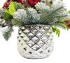 Новогодняя композиция с белым амарилисом в серебр/кашпо 26-785
