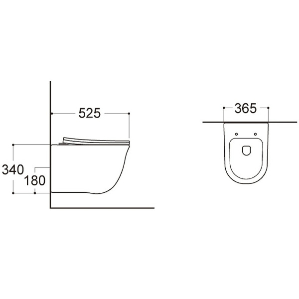 Унитаз подвес AQUATEK КЛАССИК AQ1111-00 тонкое сиденье 525*365*340 