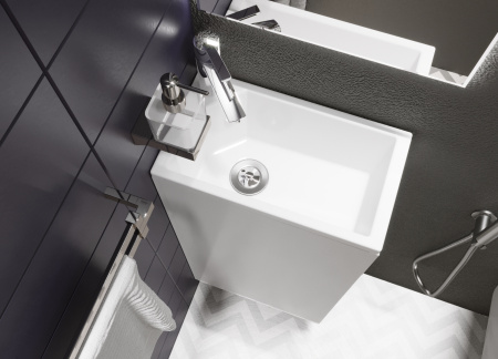 ЛАУРА 40П 1д (тумба с раковиной) белый глянец