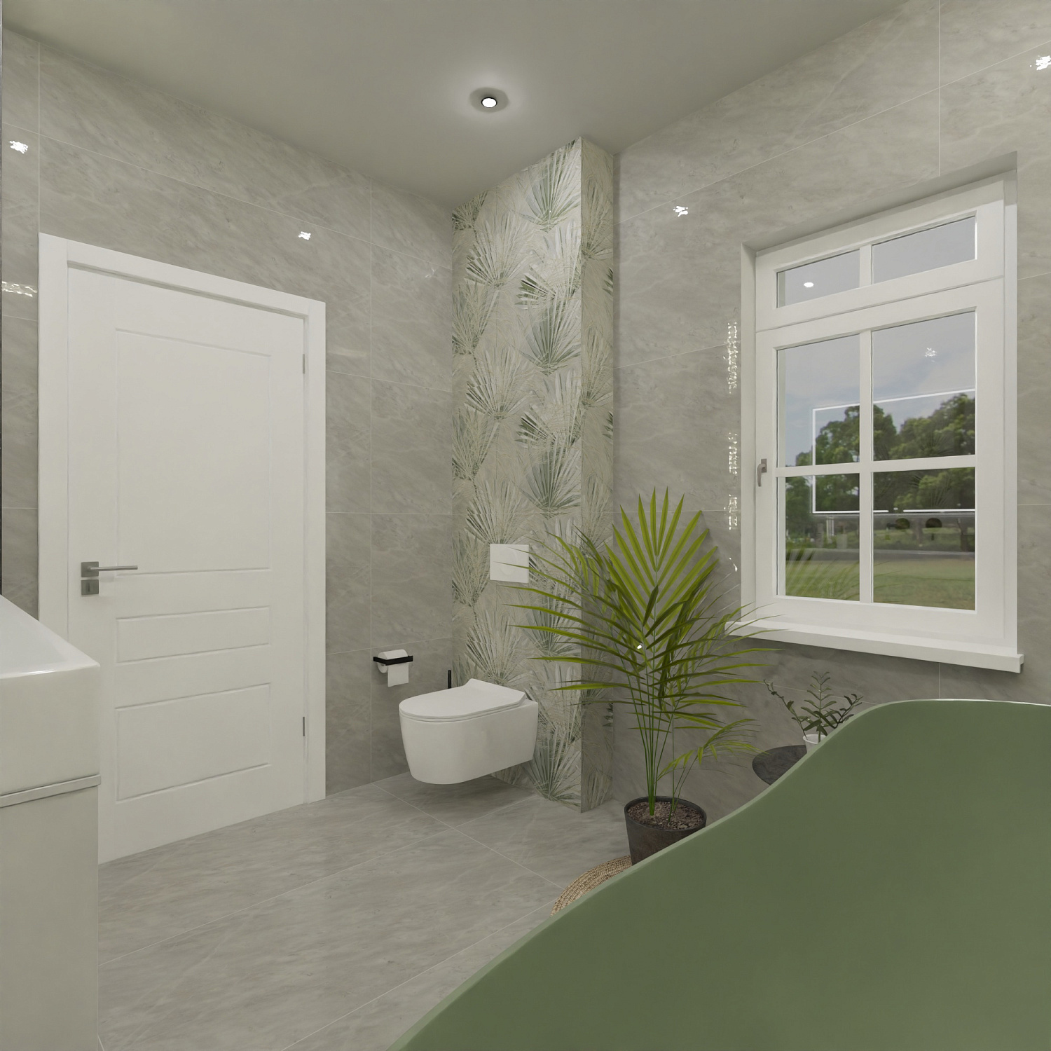 Растительный дизайн-проект с керамогранитом от Инфинити Керамики!