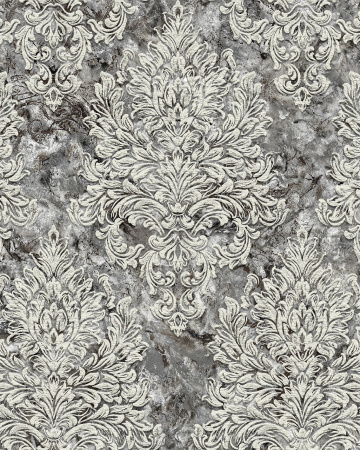 602309Е Обои Solo Marigol Дамаск на черн.мраморе Комп.винил на флизелине 1,06*10 РАСПРОДАЖА