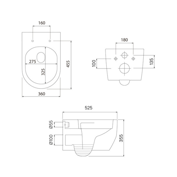 Унитаз подвес IDDIS Aiger AIGRDSEi25 безободковый,