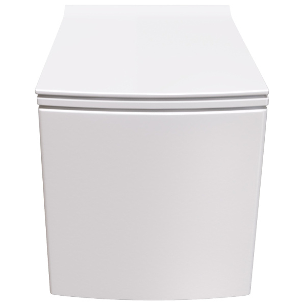 Унитаз подвес GR-4460S (510*350*360) БЕЛЫЙ БЕЗОБОДКОВЫЙ с тонкой крышкой