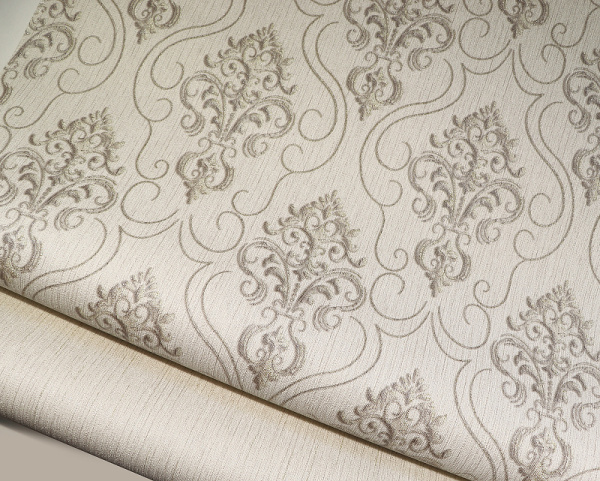 603302Е Обои/Solo/Vizantia/Дамаск кофе с мол.на кофе с мол. фоне к E603402Комп. винил на флиз.