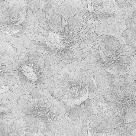 105003Е Обои Solo Fluid Цветы сер. на сер. фоне Комп.винил на флизе1,06*10 РАСПРОДАЖА