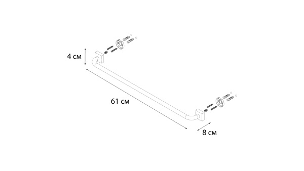 Акс.КВАДРО полот/держ труб.FX-61301