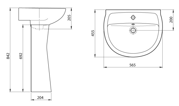 Умывальник Воротынск ВЕРСИЯ с/п 56,5*44,5