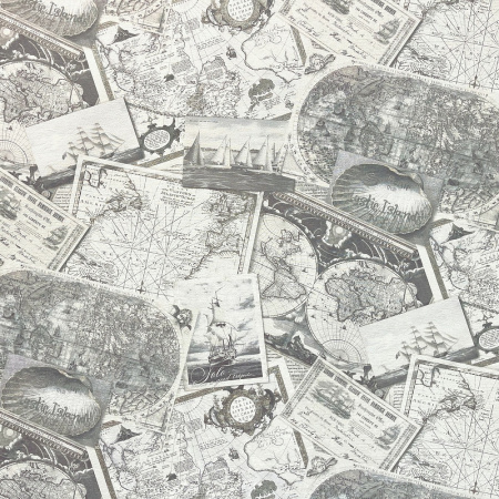 800301Е Обои/Solo/Mapsl/черно-бел картыКомп винил на флизе АКЦИЯ