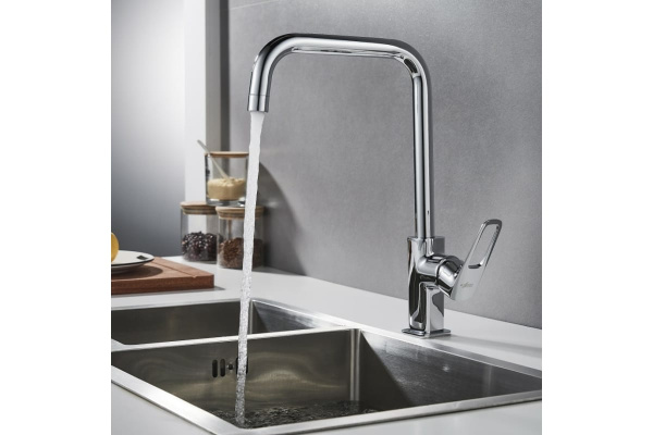 Смеситель одноручный RS46-23 (35мм)  для кухни с высоким поворотным изливом, хром