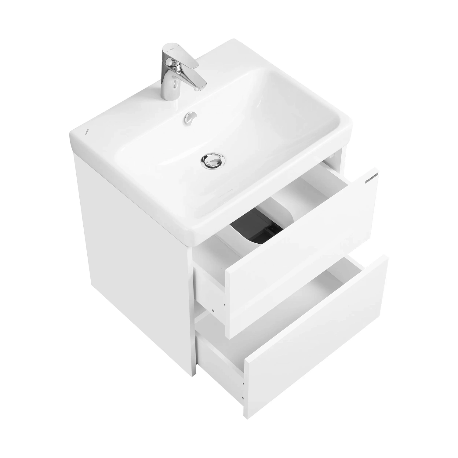 СКАНДИ 55 (1A251701SD010 тумба Белый мат/Бел глян+рак1WH501620 "Адриана-55)