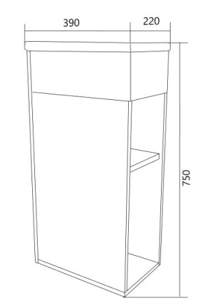 ЛАУРА 40П 1д (тумба с раковиной) белый глянец