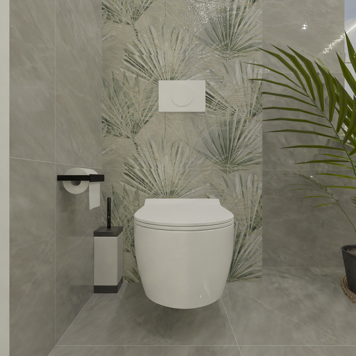 Растительный дизайн-проект с керамогранитом от Инфинити Керамики!