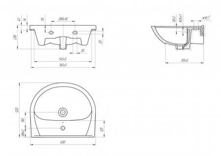 Раковина ЭРИКА 65