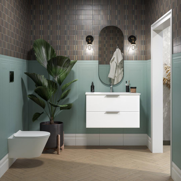 Раковина PIANO подвесная/мебельная 85, белая глянцевая PI.wb.85