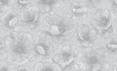 105003Е Обои Solo Fluid Цветы сер. на сер. фоне Комп.винил на флизе1,06*10 РАСПРОДАЖА