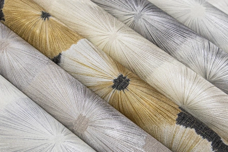 8909-26SL Обои Solo/Wasaga/зонтики золот на черн рог. к SL8910-16/Компак. винил на флиз. 1,06*10,05