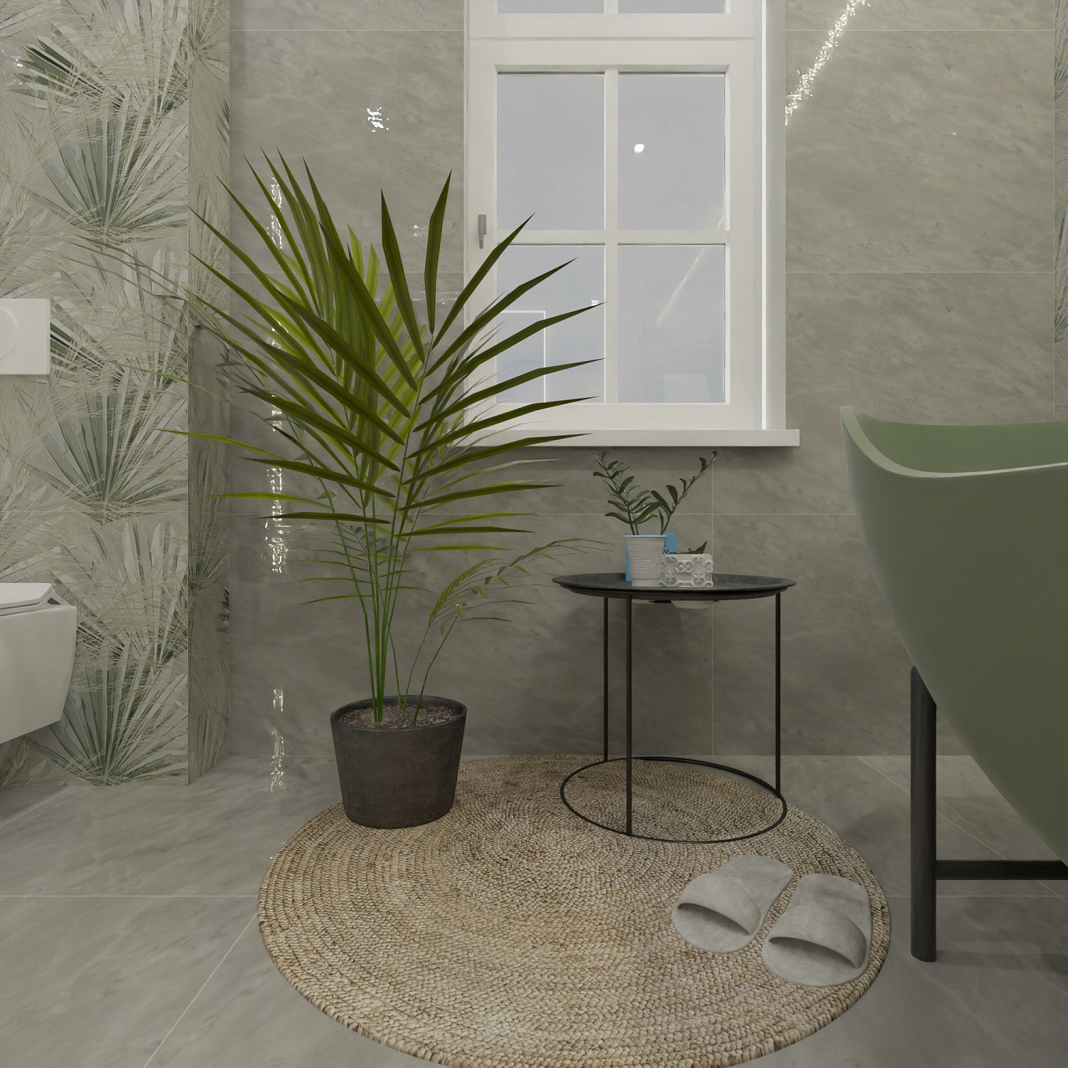 Растительный дизайн-проект с керамогранитом от Инфинити Керамики!